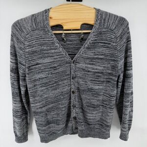 Saturdays Surf NYC Mens XL Grey Marled Cotton Button Front Cardigan Sweater
